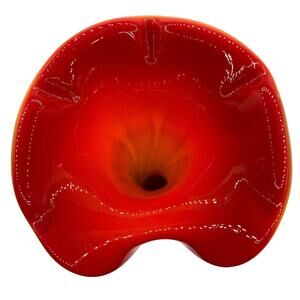 Vintage Murano Style Calla Lily Jack In the Pulpit Vase Art Glass Flower RED 15"